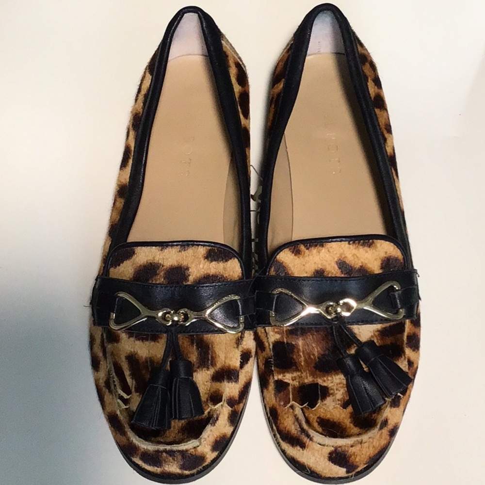 Leopard Print Tassel Loafers - Women